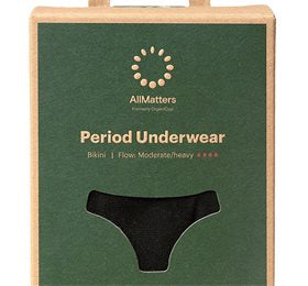 Detaljeret produktbillede af AllMatters Menstruationstrusser Bikini Underwear Moderate/heavy XXS på tilbud