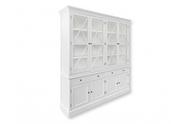 Produktbillede af Alrø Vitrineskab 210x200x44 cm Hvid på tilbud i høj kvalitet
