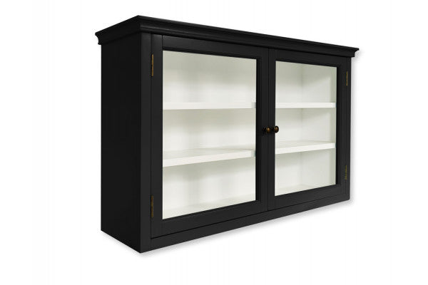 Produktbillede af Amager Væghængt Vitrineskab 60x100x26 cm Sort/Hvid på tilbud i høj kvalitet