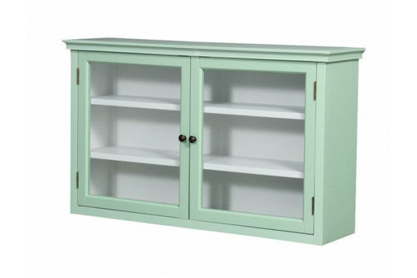 Produktbillede af Amager Væghængt Vitrineskab 60x100x26 cm Pastelgrøn/Hvid på tilbud i høj kvalitet