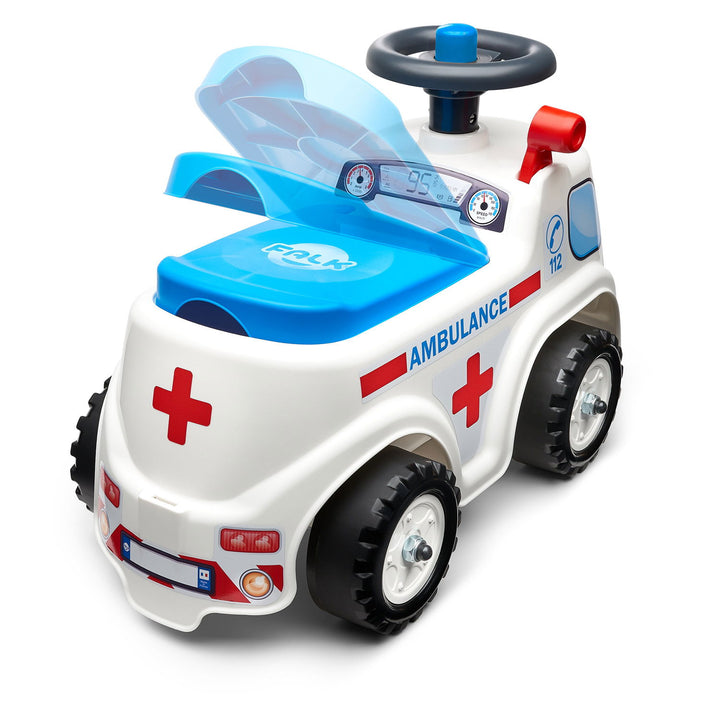 Produktbillede af Ride-on ambulance inkl. opbevaringsrum på tilbud i høj kvalitet