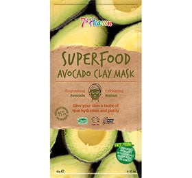 Detaljeret produktbillede af Ansigtmaske Superfood Avocado 7th Heaven 10 g på tilbud