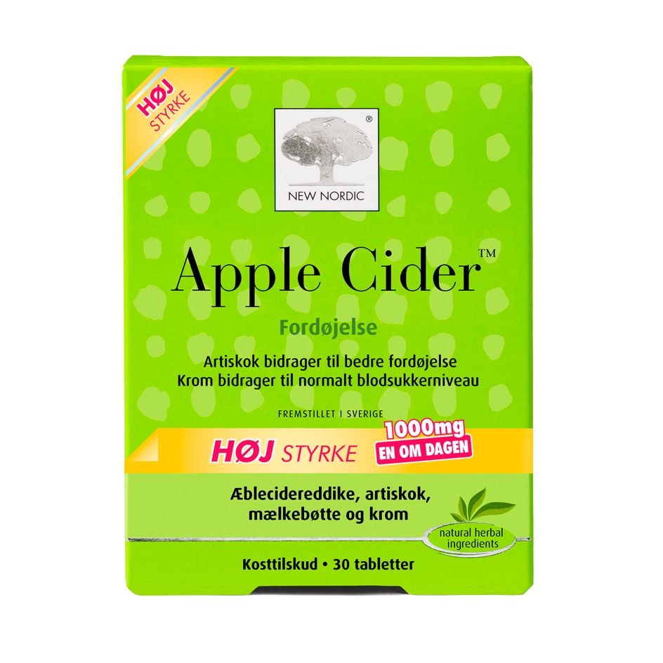 Produktbillede af New Nordic Apple Cider 30 tabl. Høj styrke på tilbud