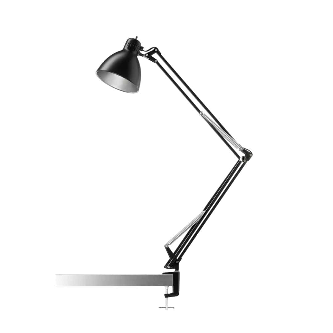 Produktbillede af Archi T2 Bordlampe med klemme Mat Sort Nordic Living i premium kvalitet