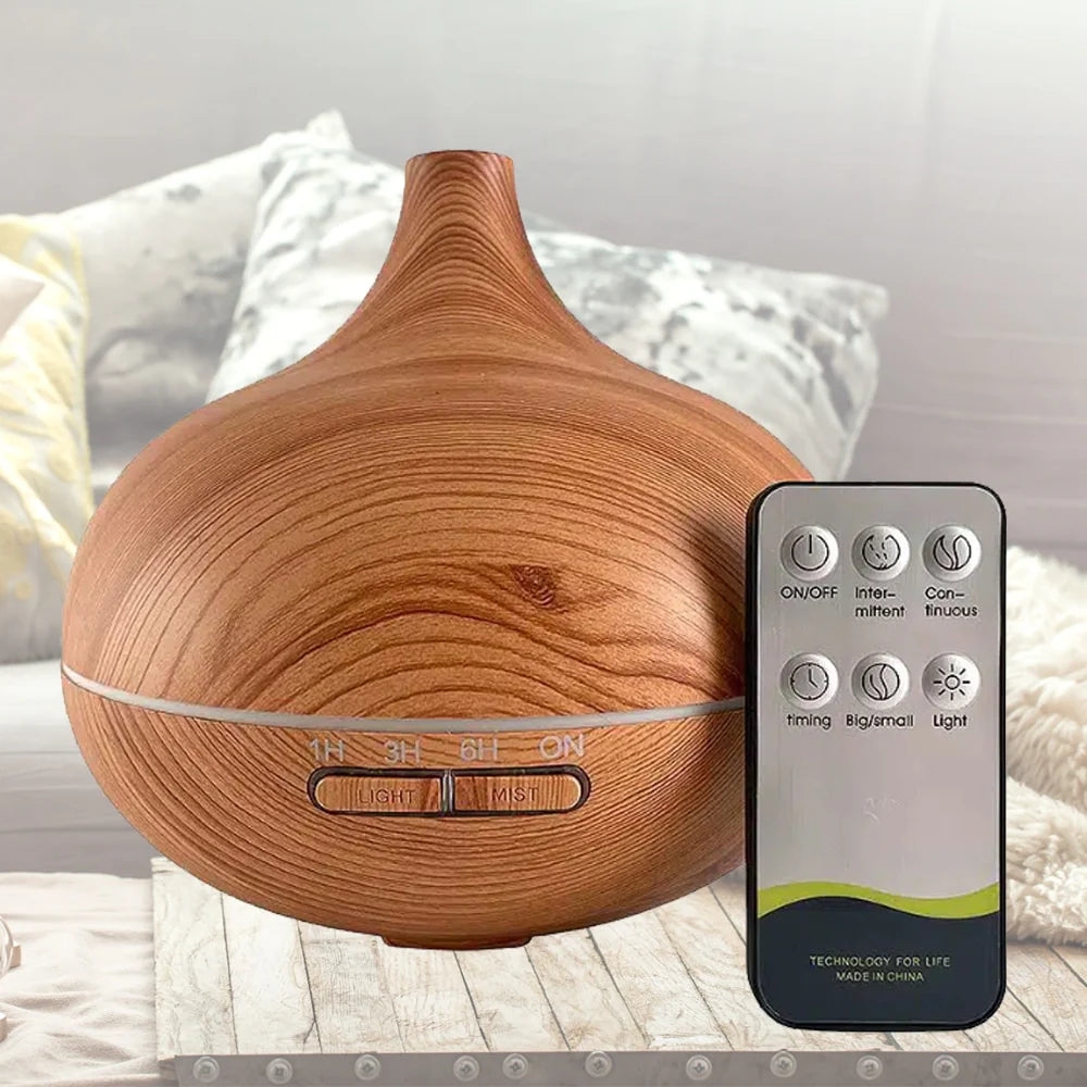 Aroma Diffuser Stilren og smuk 300 ml. (fås med aroma oliekit) Mørkebrun inkl. Aromakit Jasmin Lavendel Lemongræs Rose