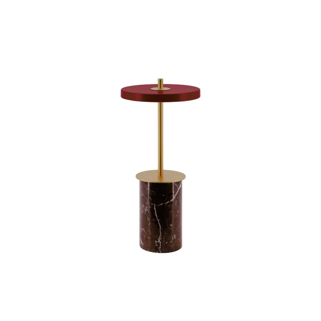 Produktbillede af Asteria Move Mini Bordlampe Rød Marmor Umage i premium kvalitet