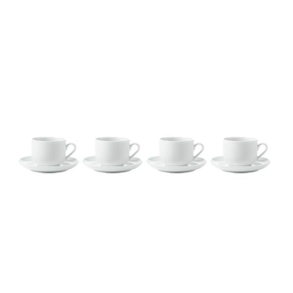 Produktbillede af Aida Atelier Super Hvid Kaffekop m. underkop 4 stk 18 cl i premium kvalitet