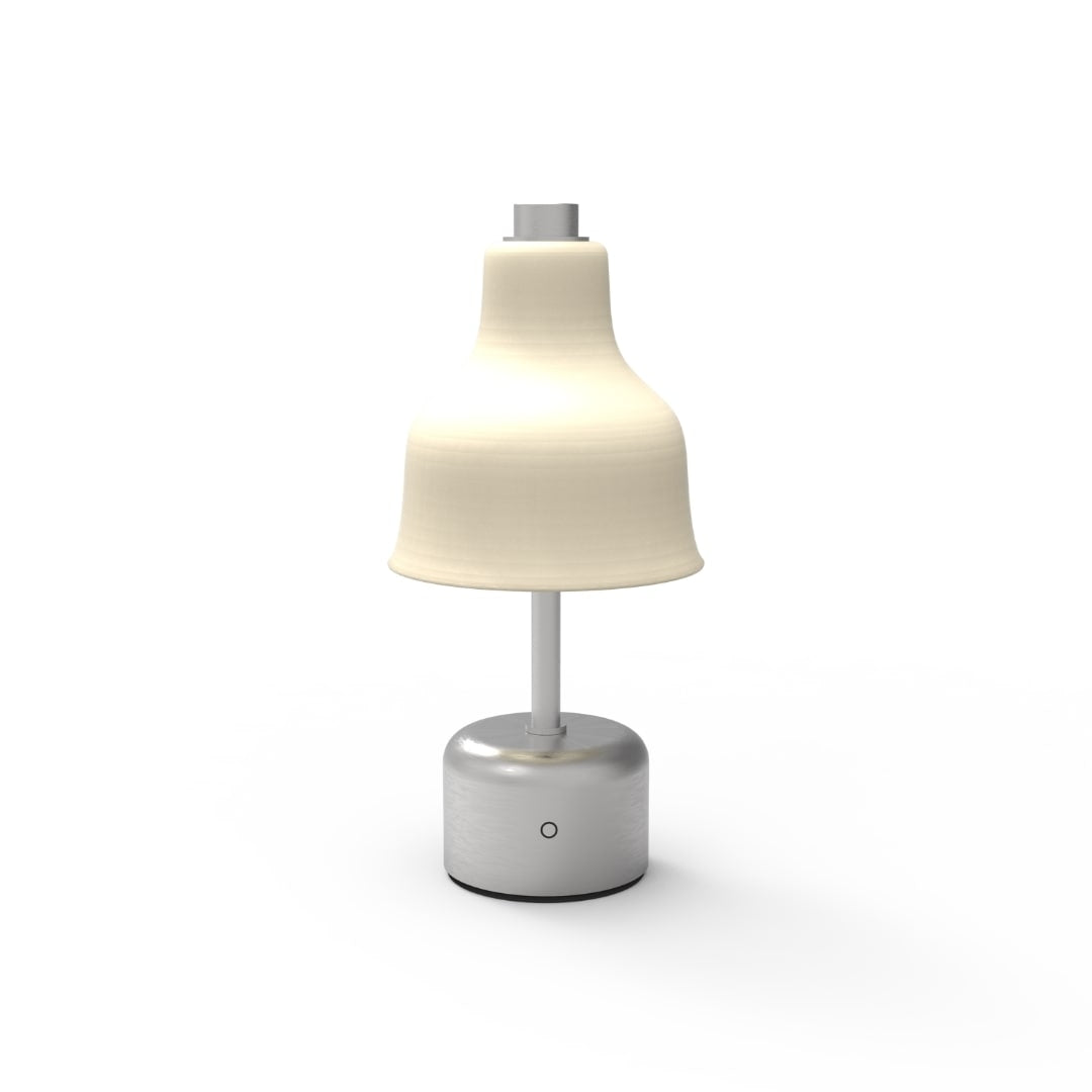 Avra Portable Bordlampe Børstet Stål/Creme Udstillingsmodel NUAD