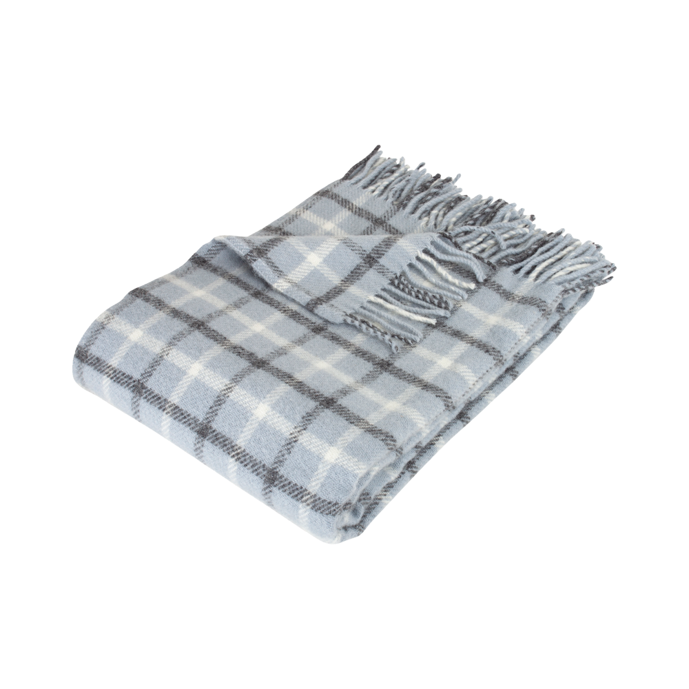 Produktbillede af AXEL Dusty blue uldplaid på tilbud i høj kvalitet
