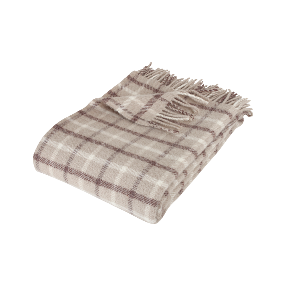 Produktbillede af AXEL Sand uldplaid på tilbud i høj kvalitet
