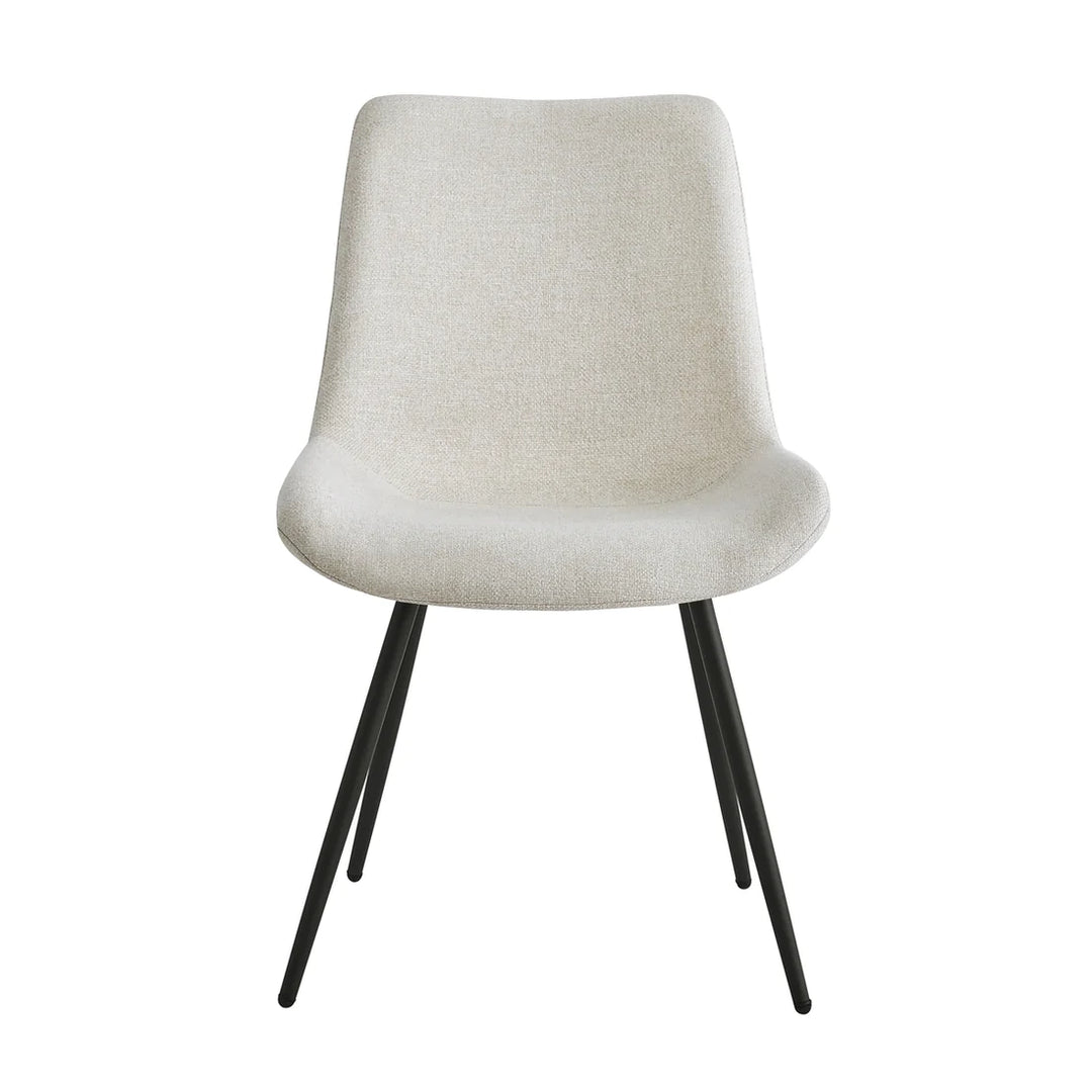 NORDLYS Koge spisebordsstolen beige stof og sort metal