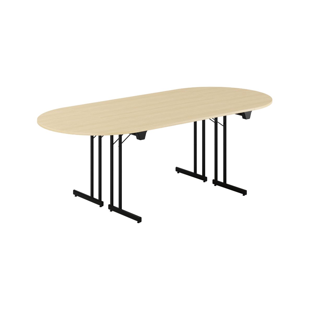 Produktbillede af Konferencebord 220x100cm Sammenklappeligt bord Birk-sort på tilbud