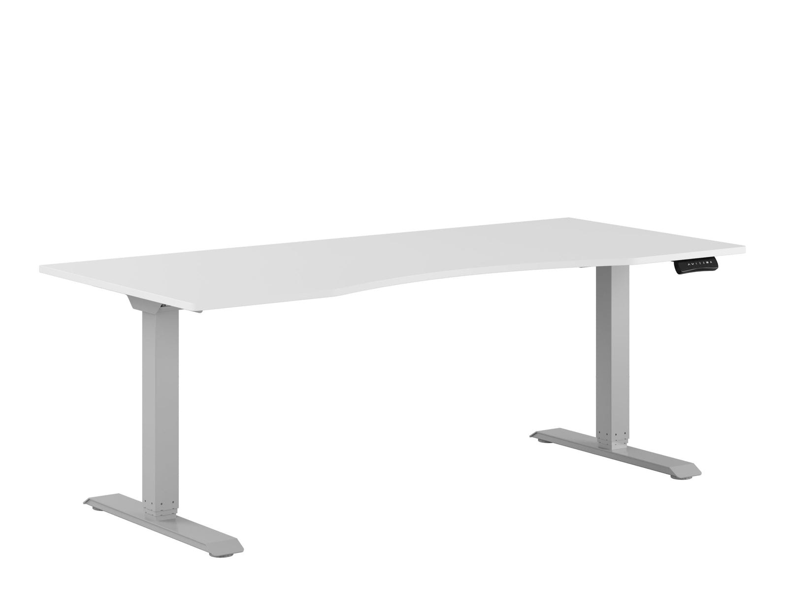 Produktbillede af Premium Hæve/Sænkebord m/2 motorer og maveudtag 180x80cm Hvid-grå på tilbud