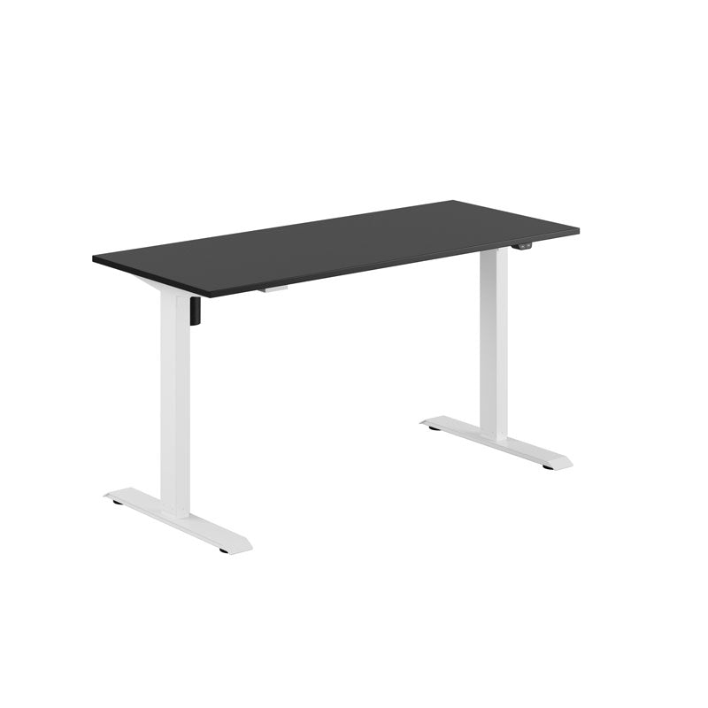 Produktbillede af EASY Hæve/Sænkebord m/1 motor 140x60cm Sort-hvid på tilbud
