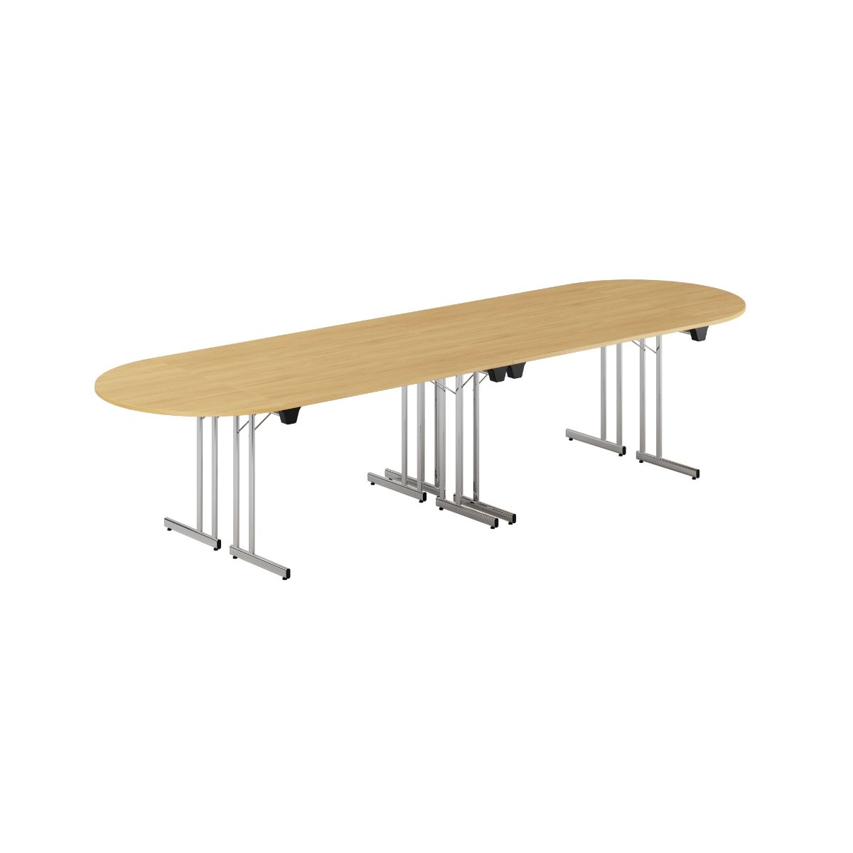 Produktbillede af Konferencebord 340x100cm Sammenklappeligt bord Eg-krom på tilbud