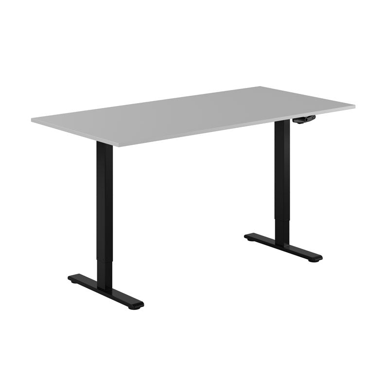 Produktbillede af ECO Hæve/Sænkebord manuelt 160x80cm Grå-sort på tilbud