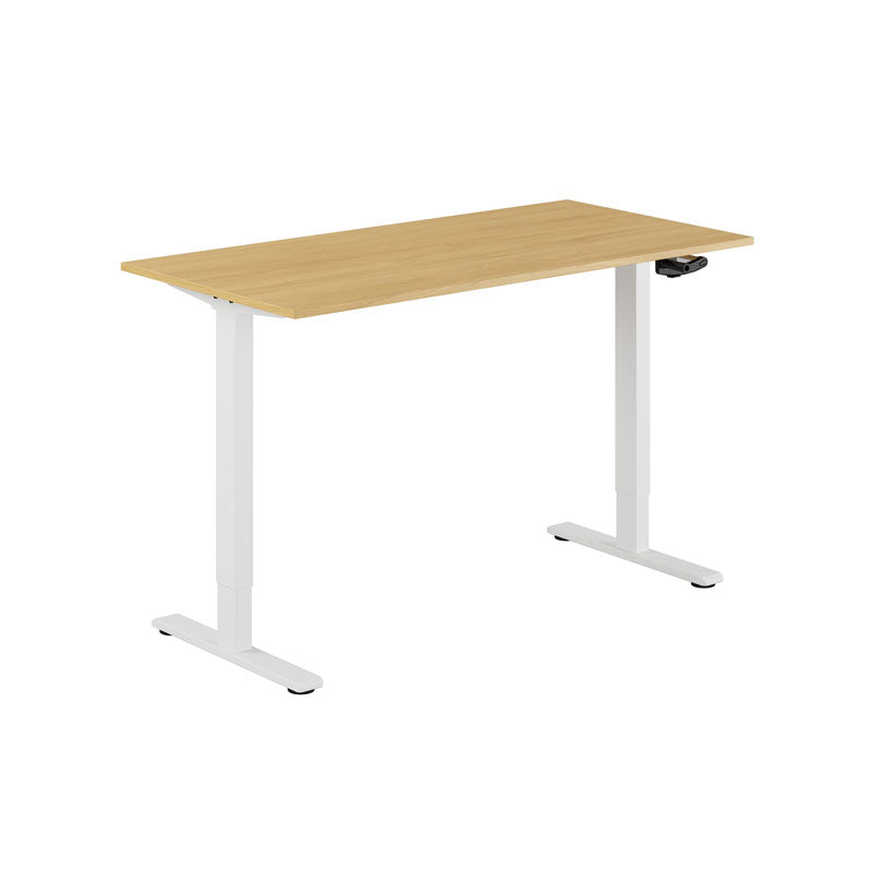 Produktbillede af ECO Hæve/Sænkebord manuelt 140x70cm Eg-hvid på tilbud