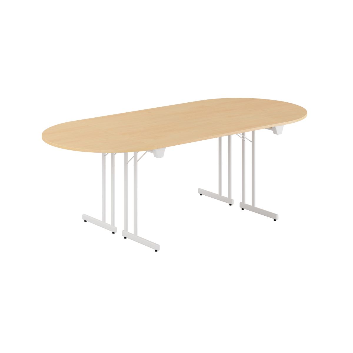 Produktbillede af Konferencebord 220x100cm Sammenklappeligt bord Bøg-hvid på tilbud
