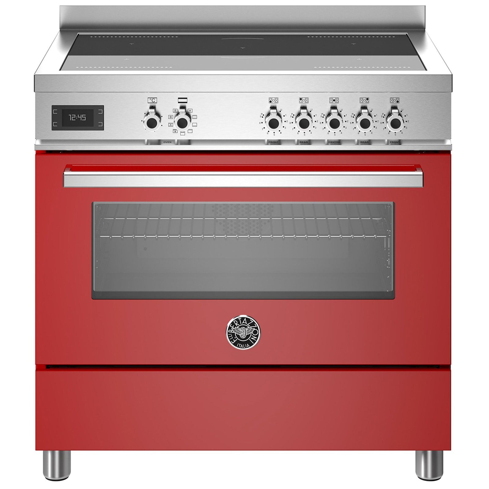 Bertazzoni Bertazzoni PRO95I1EROT Professional induktionskomfur med ovn, 90 cm, rød – billede i brug (Induktionskomfur)