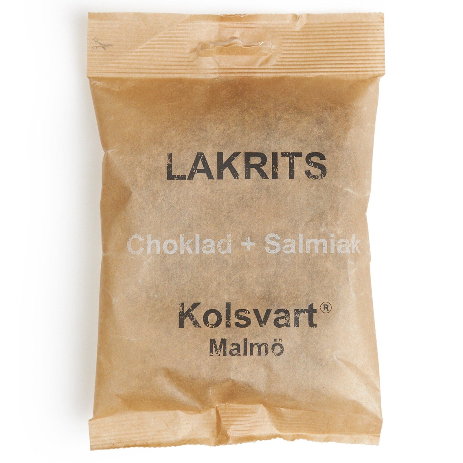Kolsvart Kolsvart Chokolade + Salmiak-saltlakrids, 120 g ❤ produktfoto i kategorien Lakrids