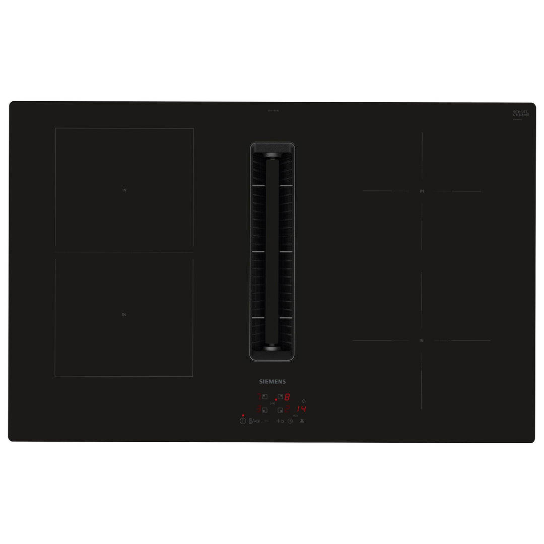Siemens Siemens ED811BS16E iQ300 induktionskogeplade med integreret emhætte 80 cm ❤ frontbillede (Induktionskogeplade)