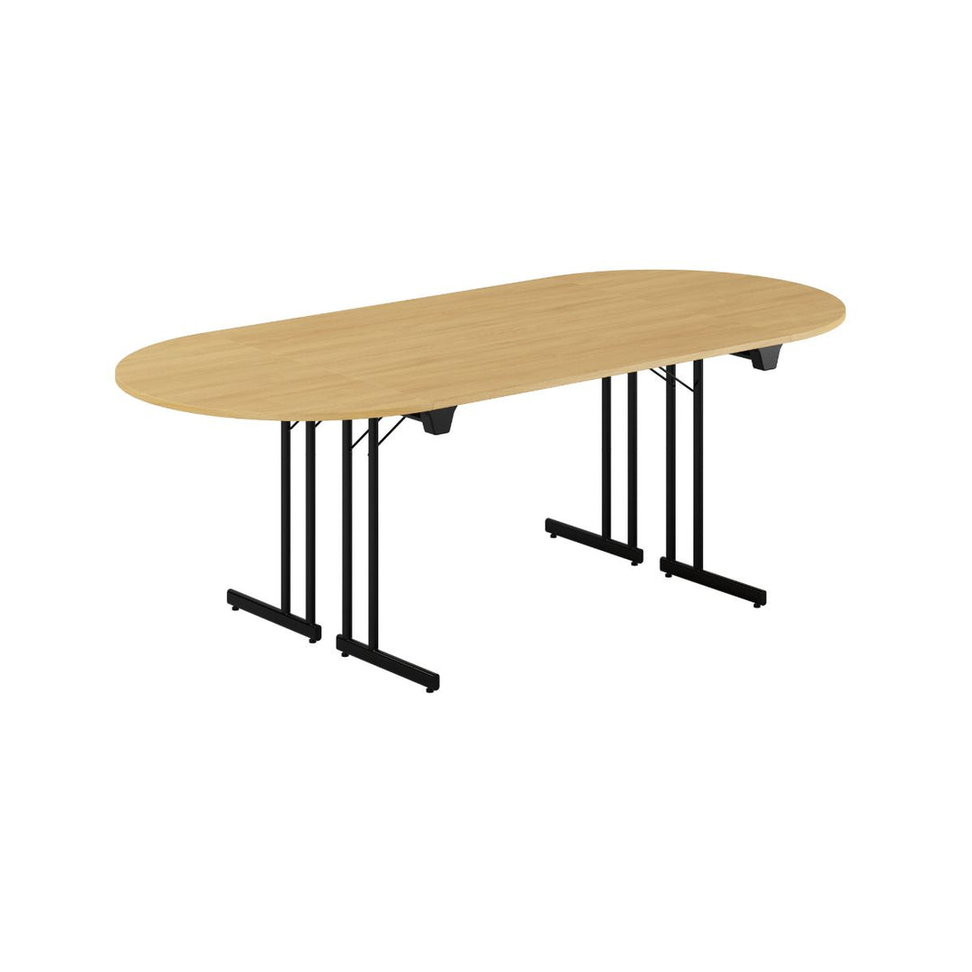 Produktbillede af Konferencebord 220x100cm Sammenklappeligt bord Eg-sort på tilbud