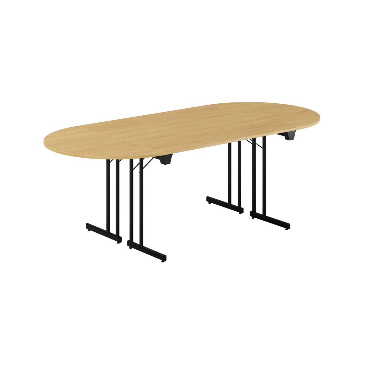 Produktbillede af Konferencebord 220x100cm Sammenklappeligt bord Eg-sort på tilbud