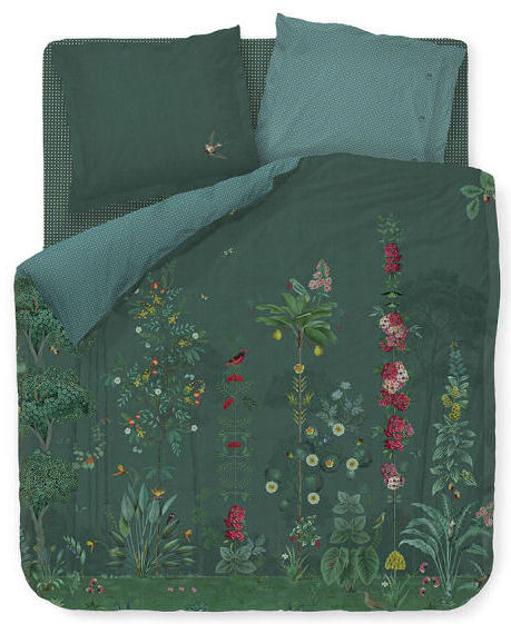 Produktbillede af Pip Studio Babylon garden green 140 x 220 cm & 1 stk. pude 60 x 63 cm på tilbud i høj kvalitet