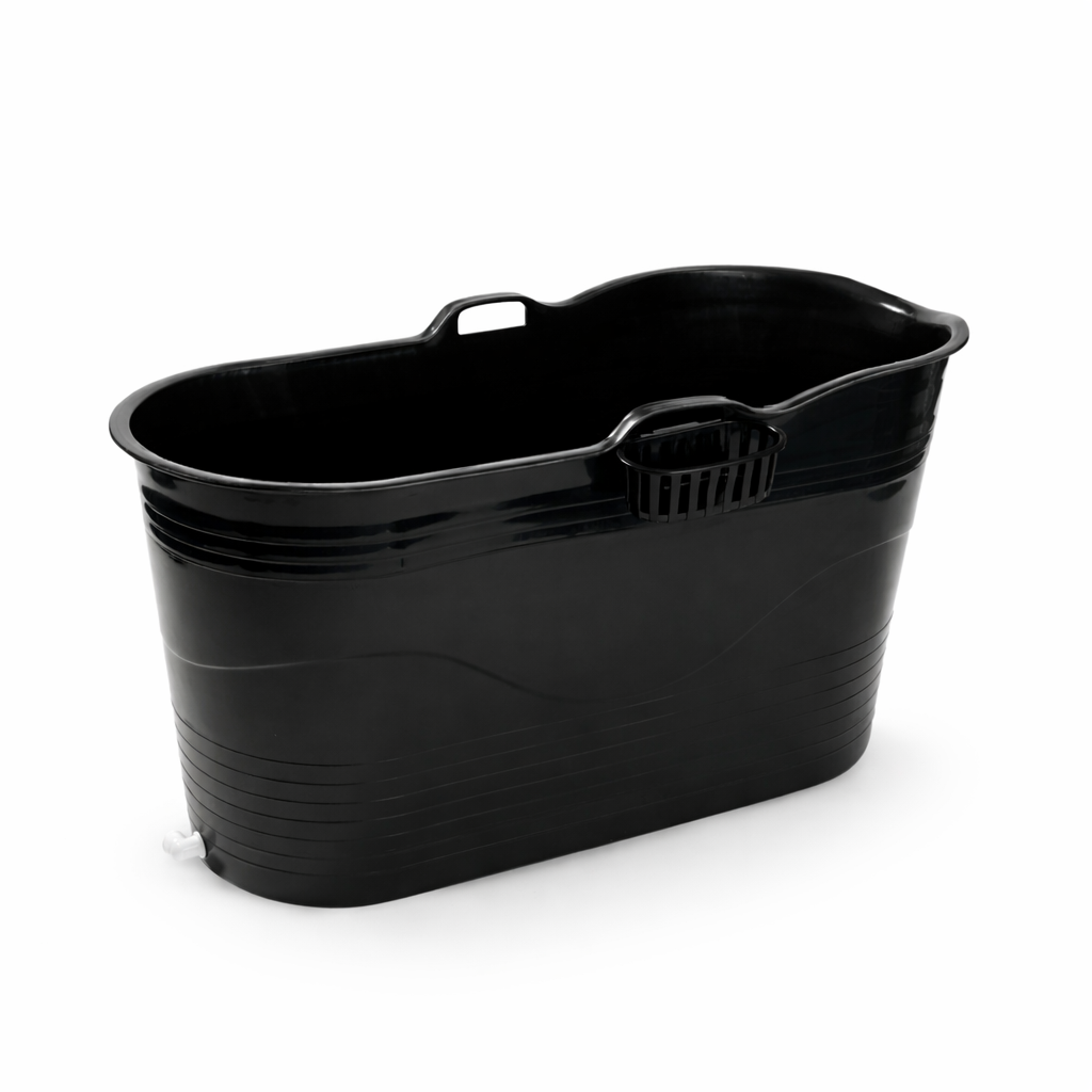 Produktbillede af Badebalje til voksne XL 123cm sort Ekstra kraftig plast og forbedret siddekomfort Tubfamily på tilbud i høj kvalitet