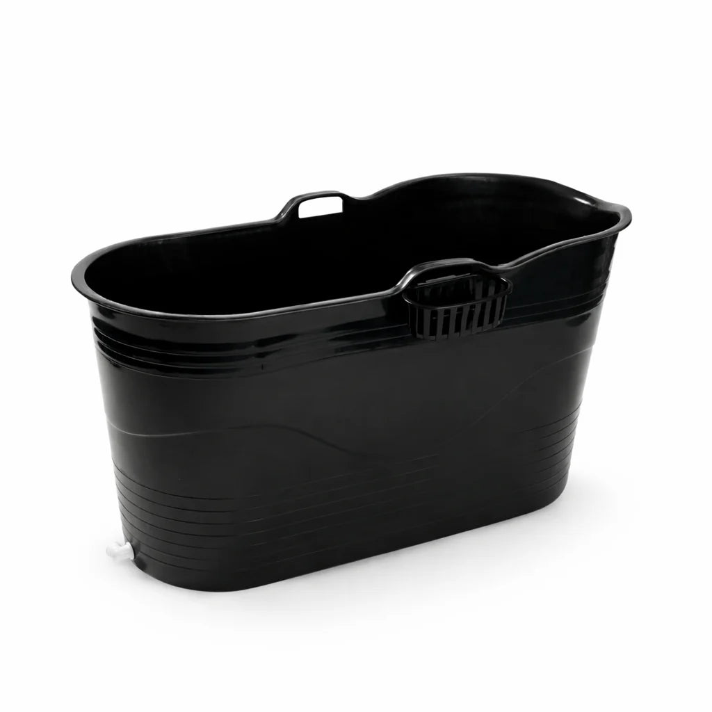 Badebalje til voksne - XL - 123cm - sort - Ekstra kraftig plast og forbedret siddekomfort - Tubfamily®