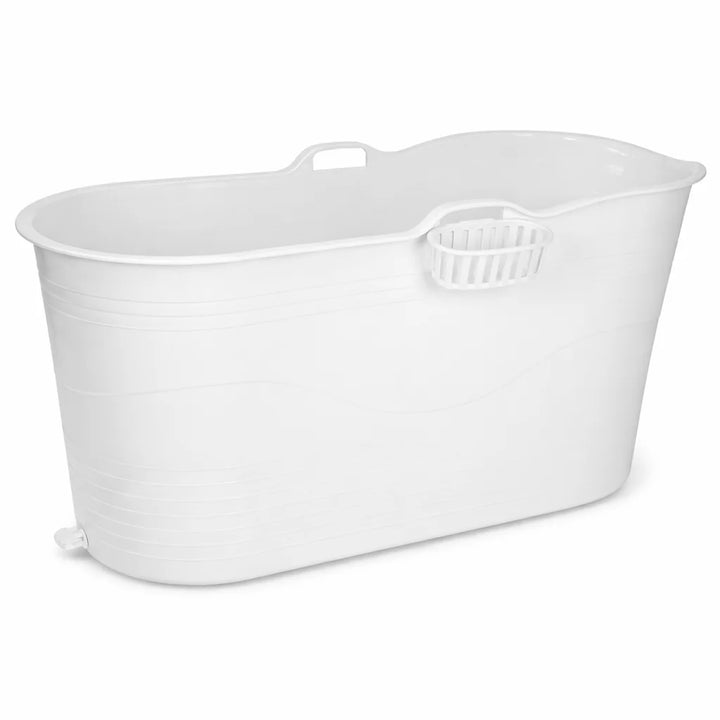 Badebalje til voksne - XL - 123cm - hvid - Ekstra kraftig plast og forbedret siddekomfort - Tubfamily®