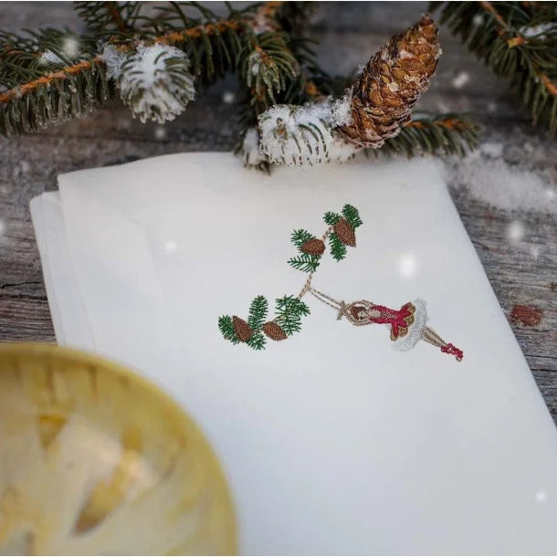 Produktbillede af Langkilde & Søn Juleserviet med Ballerina i premium kvalitet