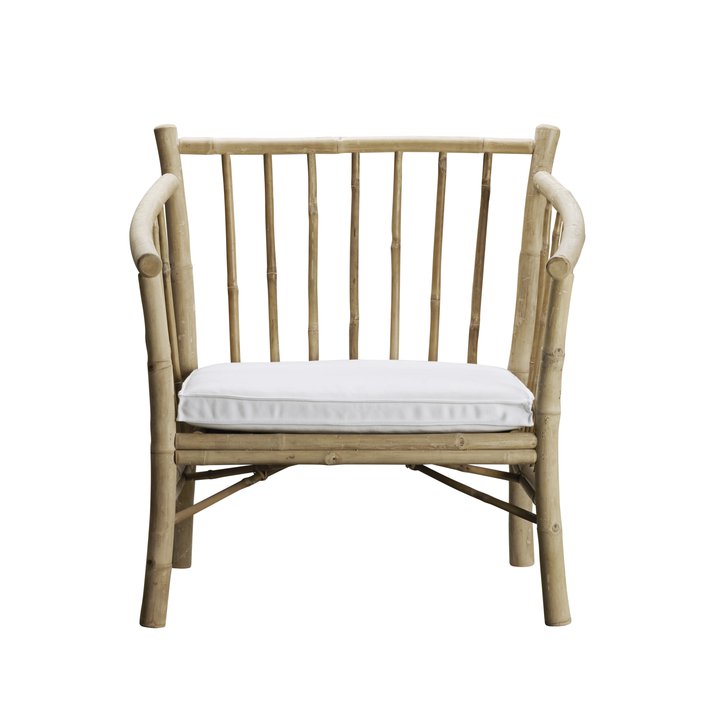 Produktbillede af TINE K HOME LOUNGE STOL BAMBUS/HVID HYNDE 80 i premium kvalitet