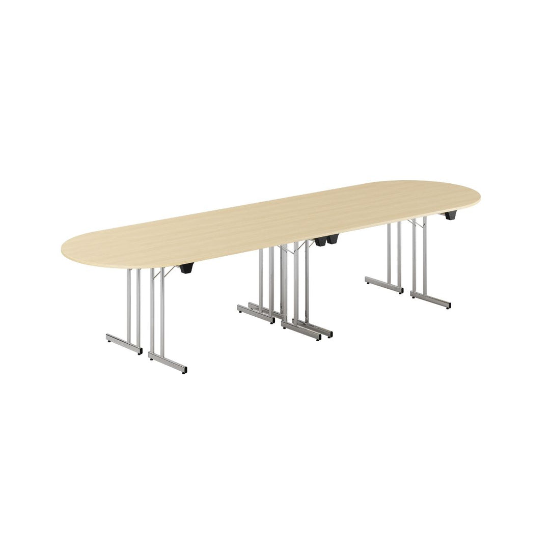 Produktbillede af Konferencebord 340x100cm Sammenklappeligt bord Birk-krom på tilbud