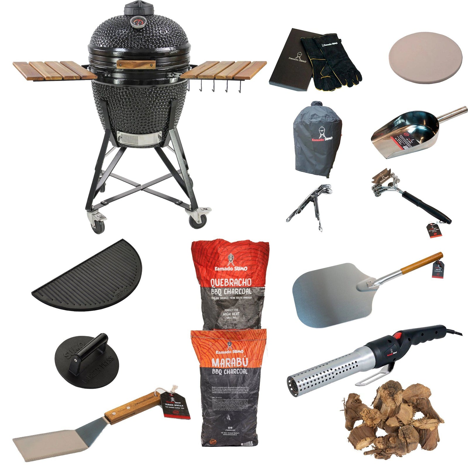 Kamado sumo Kamado sumo Midi Stor grillpakke, sort – vinkelbillede (Kamadogrill)