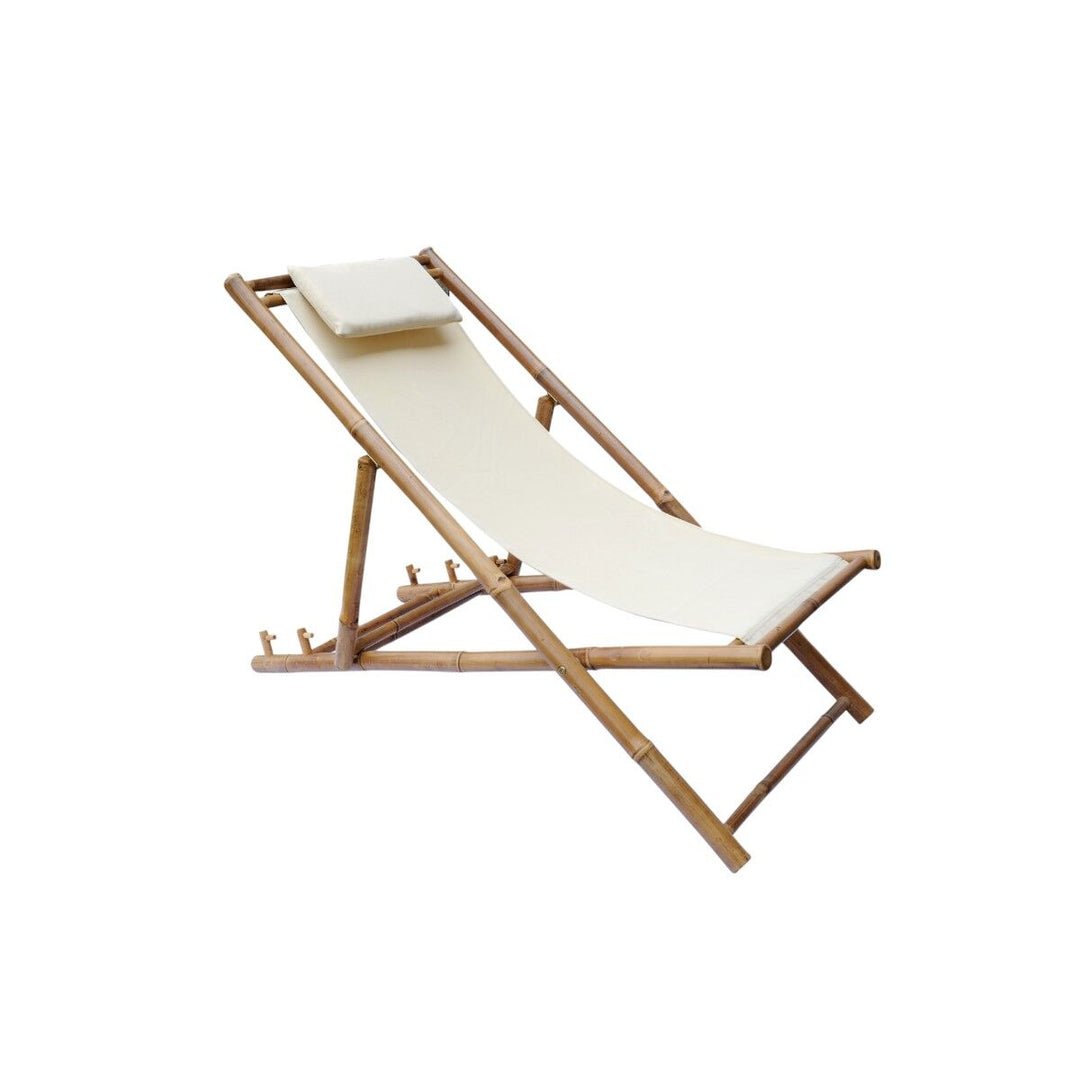 Produktbillede af Bambus Strandstol RÅhvid på tilbud