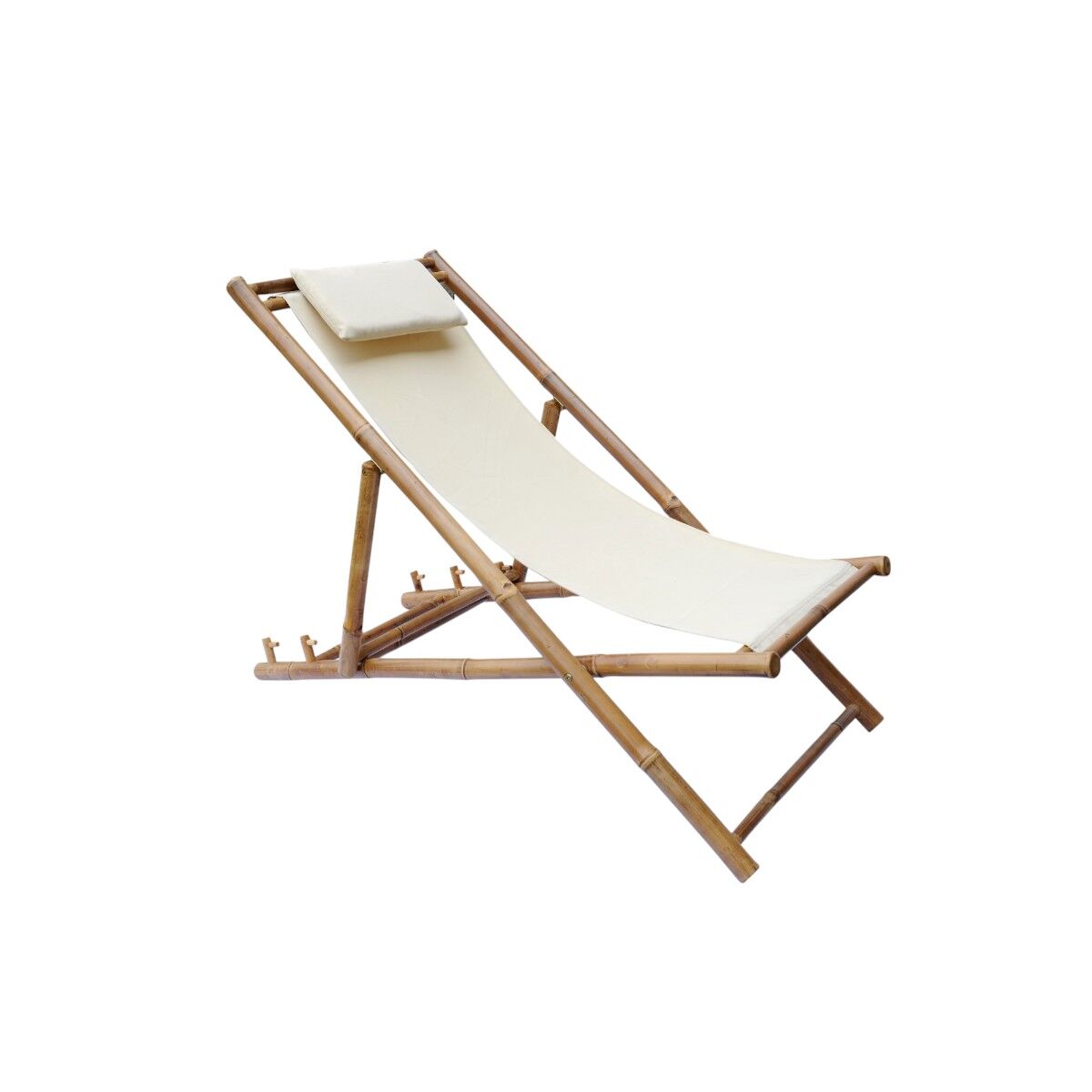 Produktbillede af Bambus Strandstol RÅhvid på tilbud