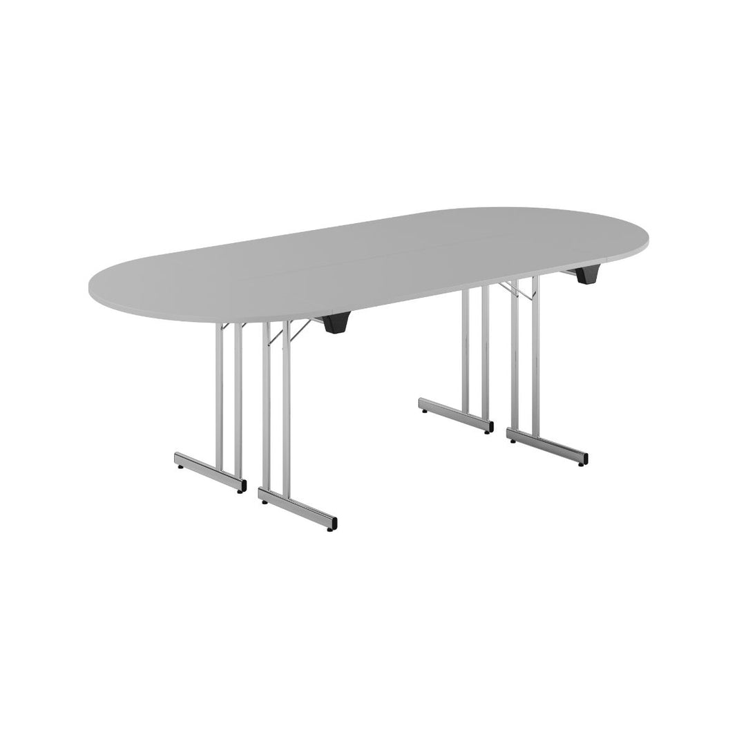 Produktbillede af Konferencebord 220x100cm Sammenklappeligt bord Grå-krom på tilbud