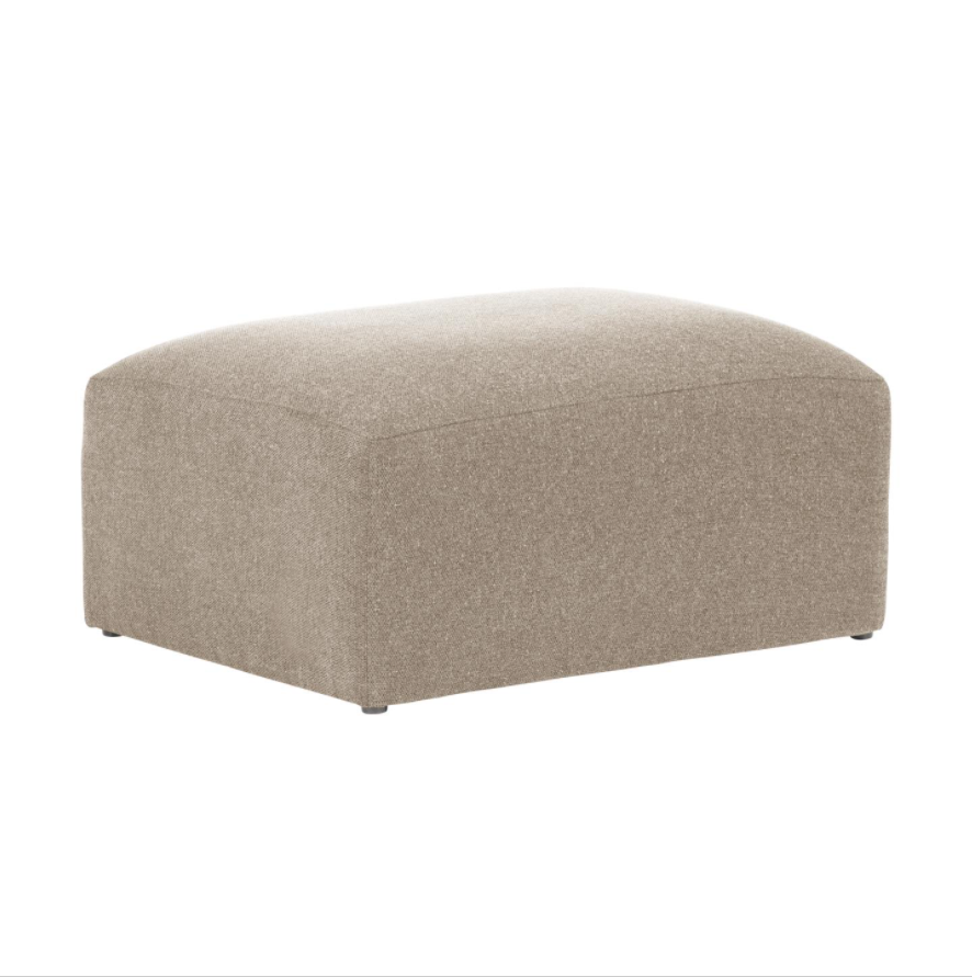 KAVE HOME rektangulær Blok puf beige fløjl 90x70