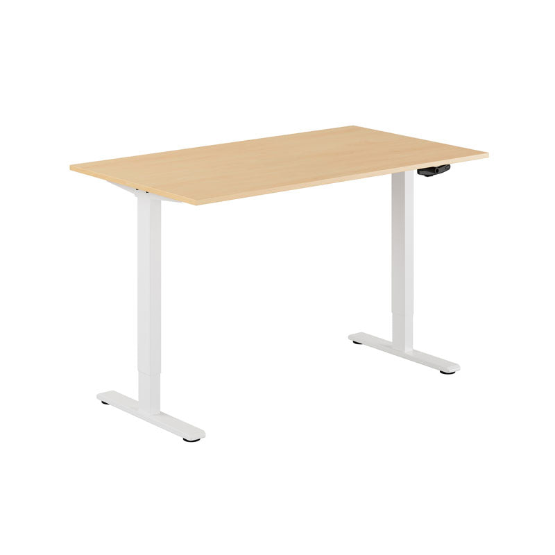 Produktbillede af ECO Hæve/Sænkebord manuelt 140x80cm Bøg-hvid på tilbud