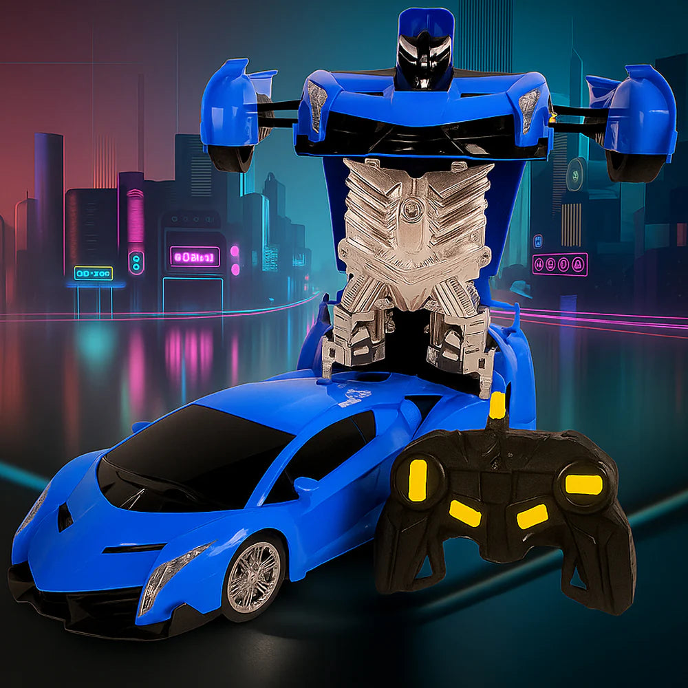 Fjernstyret Transformer Bil med Lyd- og Lyseffekter Blå