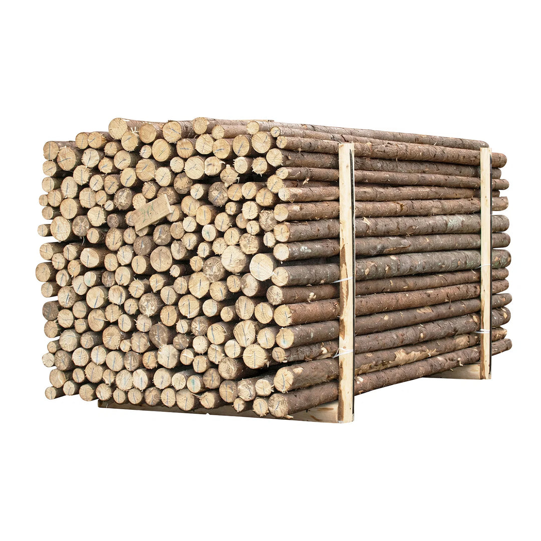 Granrafter med bark længde 220 cm. ca. Ø4-7 cm.