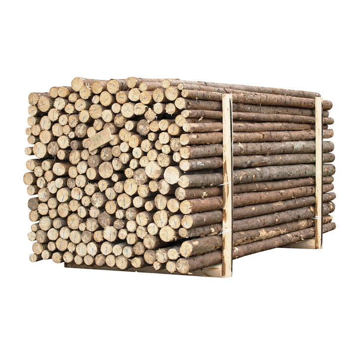 Granrafter med bark længde 220 cm. ca. Ø4-7 cm.