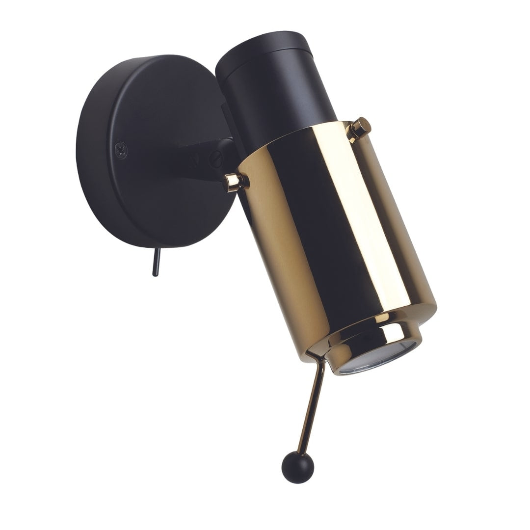 Produktbillede af Biny Spot LED Mat Sort/Guld m/afbryder DCW Editions i premium kvalitet