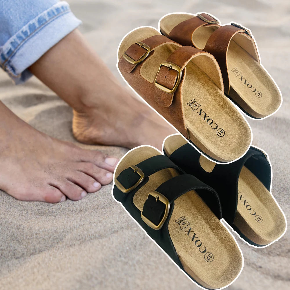 Klassiske Bio Sandaler i Læder m/skålet hæl og tå greb brune eller sorte Sort str. 41