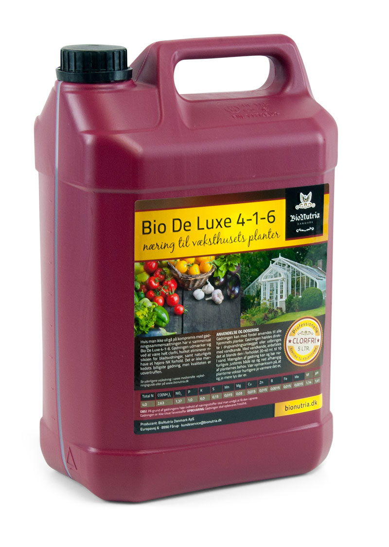 Produktbillede af BioNutria Bio De Luxe Væksthus gødning 5 liter på tilbud i høj kvalitet