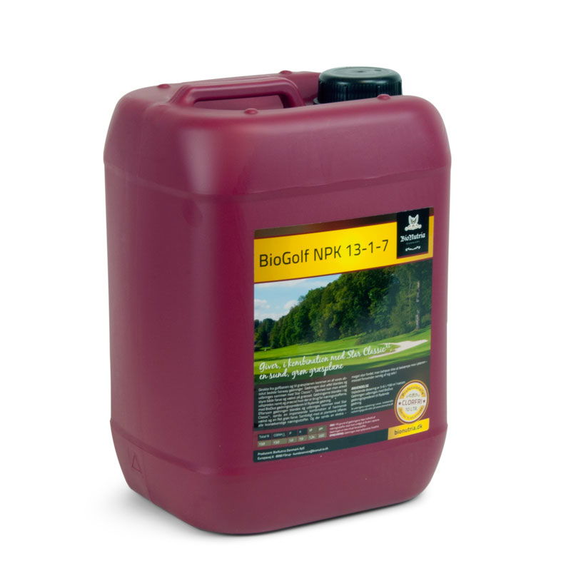 Produktbillede af BioNutria BioGolf NPK 13-1-7 10 liter på tilbud i høj kvalitet