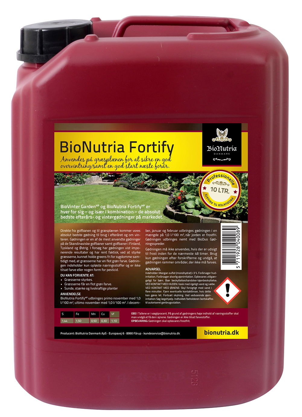 Produktbillede af BioNutria Fortify Plænegødning 10 liter på tilbud i høj kvalitet