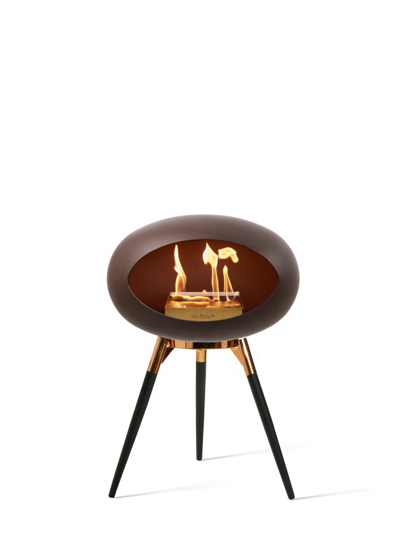 Le Feu Biopejs - Mocca Ground Low Rose Gold skål og sorte ben
