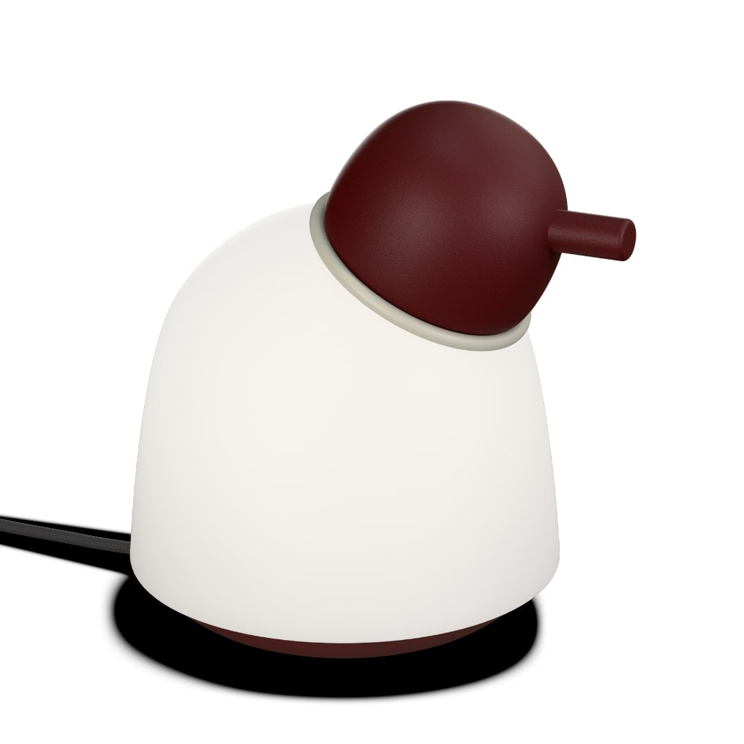 Produktbillede af Bird Bordlampe Dark Red/Sand Opal Belid i premium kvalitet